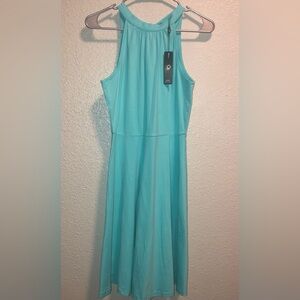 OUGES NWT Swing Dress.Turquoise 17” Armpit to Armpit ,15” Waist ,35.5” Length